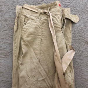 Elle linen pants with ribbon belt
